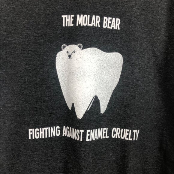Funny Dentist Women's SS Tee Sz Large Molar Bear Fighting Against Enamel Cruelty - Picture 3 of 7
